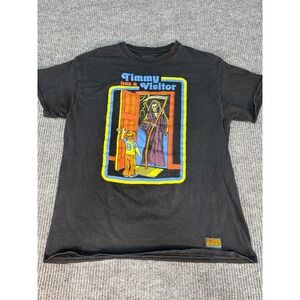 Steven Rhodes Timmy Has a Visitor Graphic T-Shirt Mens Large Black Grim Reaper